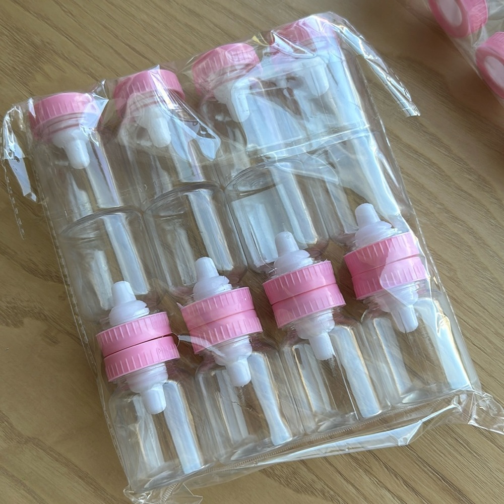Baby shower baby bottle giveaway decoration candy containers favors pink